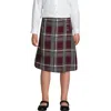 Lands' End Kids'  School Uniform Girls Plaid A-line Skirt Below The Knee In Burgundy/gray Plaid