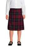 Lands' End School Uniform Girls Slim Plaid A-line Skirt Below The Knee In Classic Navy Large Plaid