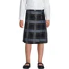 Lands' End Kids'  School Uniform Girls Plaid A-line Skirt Below The Knee In Classic Navy Plaid