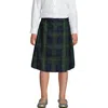 Lands' End Kids'  School Uniform Girls Plaid A-line Skirt Below The Knee In Hunter/classic Navy Plaid