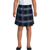 Lands' End Kids'  School Uniform Girls Plaid A Line Tab Skort Top Of Knee In Blue