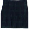 Lands' End Kids'  School Uniform Girls Plaid Box Pleat Skirt Top Of The Knee In Blue