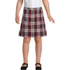 Lands' End Kids'  School Uniform Girls Plaid Box Pleat Skirt Top Of The Knee In Brown