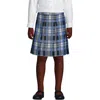Lands' End Kids'  School Uniform Girls Plaid Box Pleat Skirt Top Of The Knee In Clear Blue Plaid