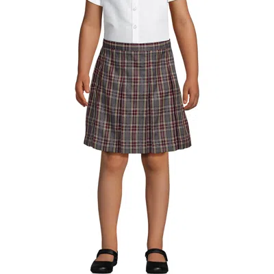 LANDS' END LANDS' END SCHOOL UNIFORM GIRLS PLAID BOX PLEAT SKIRT TOP OF THE KNEE