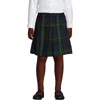 Lands' End Kids'  School Uniform Girls Plaid Box Pleat Skirt Top Of The Knee In Hunter/classic Navy Plaid