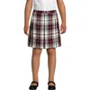 Lands' End Kids'  School Uniform Girls Plaid Box Pleat Skirt Top Of The Knee In Multi