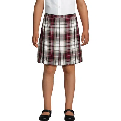 Lands' End Kids'  School Uniform Girls Plaid Box Pleat Skirt Top Of The Knee In Multi
