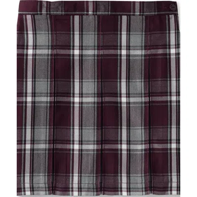 Lands' End Kids'  School Uniform Girls Plaid Box Pleat Skirt Top Of The Knee In Multi