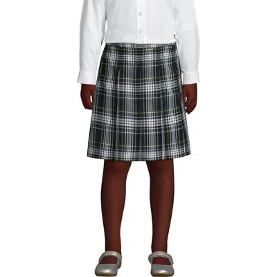 LANDS' END LANDS' END SCHOOL UNIFORM GIRLS PLAID BOX PLEAT SKIRT TOP OF THE KNEE