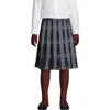 Lands' End School Uniform Girls Plaid Pleated Skirt Below The Knee In Classic Navy Plaid