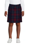 Lands' End Kids'  School Uniform Girls Plaid Skort Top Of Knee In Classic Navy Large Plaid