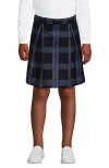 Lands' End Kids'  School Uniform Girls Plaid Skort Top Of Knee In French Blue Plaid