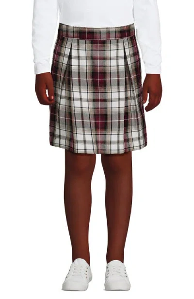 Lands' End Kids'  School Uniform Girls Plaid Skort Top Of Knee In Pattern