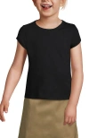 Lands' End Kids'  School Uniform Girls Short Sleeve Essential T-shirt In Black