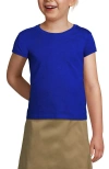 Lands' End Kids'  School Uniform Girls Short Sleeve Essential T-shirt In Cobalt