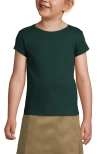 Lands' End Kids'  School Uniform Girls Short Sleeve Essential T-shirt In Evergreen