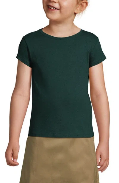 Lands' End Kids'  School Uniform Girls Short Sleeve Essential T-shirt In Evergreen