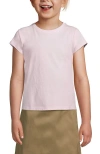 Lands' End Kids'  School Uniform Girls Short Sleeve Essential T-shirt In Ice Pink