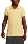 Lands' End Kids'  School Uniform Girls Short Sleeve Feminine Fit Mesh Polo Shirt In Maize