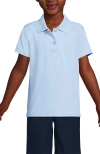 Lands' End Kids'  School Uniform Girls Short Sleeve Feminine Fit Rapid Dry Polo Shirt In Blue