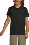 Lands' End Kids'  School Uniform Girls Short Sleeve Feminine Fit Rapid Dry Polo Shirt In Black