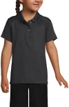 Lands' End Kids'  School Uniform Girls Short Sleeve Feminine Fit Rapid Dry Polo Shirt In Black