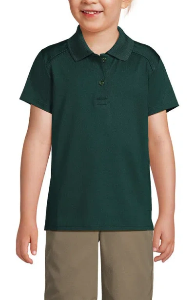 Lands' End Kids'  School Uniform Girls Short Sleeve Feminine Fit Rapid Dry Polo Shirt In Green