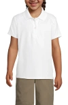 Lands' End Kids'  School Uniform Girls Short Sleeve Feminine Fit Rapid Dry Polo Shirt In White