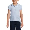 Lands' End Girls Short Sleeve Peter Pan Collar Polo Shirt In Blue