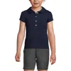 Lands' End Kids'  Girls Short Sleeve Peter Pan Collar Polo Shirt In Classic Navy