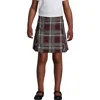 Lands' End School Uniform Girls Side Pleat Plaid Skort Above Knee In Burgundy/gray Plaid