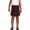 Lands' End School Uniform Girls Side Pleat Plaid Skort Above Knee In Classic Navy Large Plaid