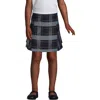 Lands' End Kids'  School Uniform Girls Slim Side Pleat Plaid Skort Above Knee In Classic Navy Plaid