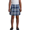 Lands' End Kids'  School Uniform Girls Side Pleat Plaid Skort Above Knee In Clear Blue Plaid