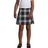 Lands' End School Uniform Girls Side Pleat Plaid Skort Above Knee In Evergreen/white Plaid