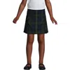 Lands' End School Uniform Girls Side Pleat Plaid Skort Above Knee In Hunter/classic Navy Plaid