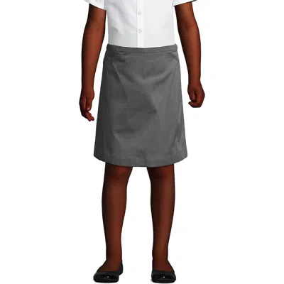 Lands' End Kids'  School Uniform Girls Slim Blend Chino Skort Top Of Knee In Arctic Gray