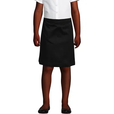 Lands' End Kids'  School Uniform Girls Slim Blend Chino Skort Top Of Knee In Black