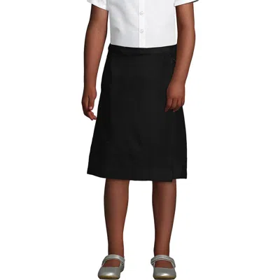Lands' End Kids'  School Uniform Girls Solid A-line Skirt Below The Knee In Black