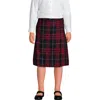 Lands' End School Uniform Girls Slim Plaid A-line Skirt Below The Knee In Classic Navy Large Plaid