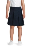 Lands' End Kids'  School Uniform Girls Solid Box Pleat Skirt Top Of Knee In Classic Navy