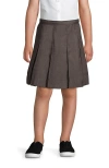 Lands' End School Uniform Girls Solid Box Pleat Skirt Top Of Knee In Gray