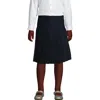 Lands' End Kids'  School Uniform Girls Solid Pleated Skirt Below The Knee In Classic Navy