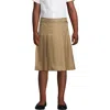 Lands' End School Uniform Girls Solid Pleated Skirt Below The Knee In Khaki