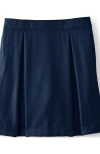 Lands' End School Uniform Girls Solid Pleated Skort Top Of Knee In Blue
