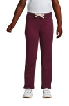 Lands' End Kids'  School Uniform Girls Sweatpants In Burgundy