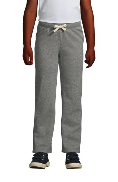 Lands' End Kids'  School Uniform Girls Sweatpants In Pewter Heather