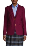 Lands' End School Uniform  Hopsack Blazer In Burgundy