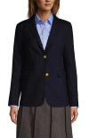 Lands' End School Uniform  Hopsack Blazer In Deep Navy